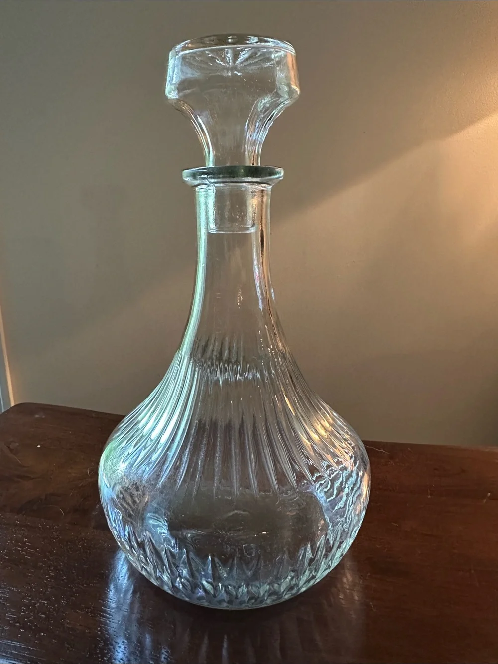 Vintage glass decanter • heavyweight • gorgeous